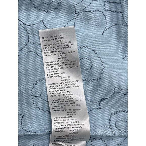 Anthropologie Marimekko Midi Skirt Blue Piirto Unikko Preppy Retro Size 34 New - Picture 10 of 13